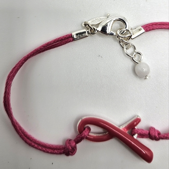 🆓️ FREE ADD ON TO BUNDLE AVON Breast Cancer Crusade Pink Silver Ribbon Bracelet - Picture 5 of 5